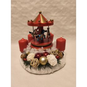   Plüss anyagú adventi koszorú 25cm körhintás utolsó darab! Akció