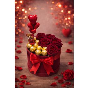   Rózsabox – Royal Love Collection élő rózsás bársony box