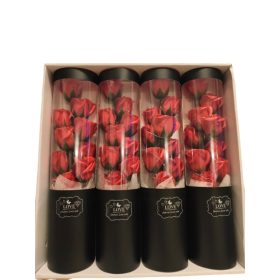 Elegáns szappan rózsa 10x40 cm Piros Ledes 4db-os 