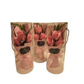 Elegáns szappan rózsa 10x25 cm rózsaszín Ledes