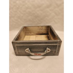 Vintage fa dekor fiók szürke