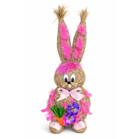 Szalma nyuszi rózsaszín 