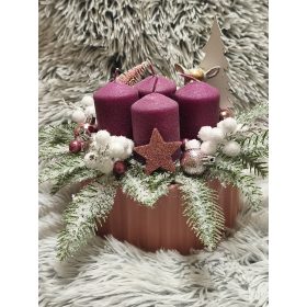 Adventi tál rózsaszín