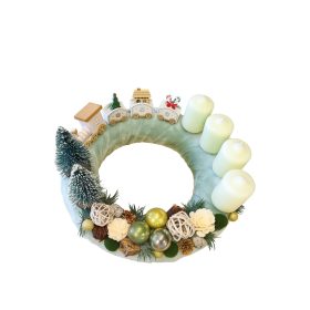 Plüss anyagú adventi koszorú 30cm zöld