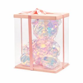 Akril Maci rózsaszín szíves 40cm