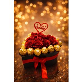 Rózsabox – Love Delux élő rózsás klasszikus box (S)