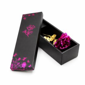 Elegáns Fémrózsa Dísz dobozban 27,5x9x7 cm Lila