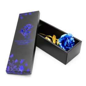 Elegáns fémrózsa Dísz dobozban 27,5x9x7 cm Kék