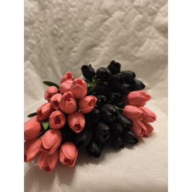 Gumi tulipán csokros 34 cm 50 szálas vegyes II