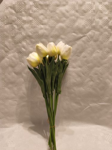 Gumi tulipán csokros 34 cm 10 szálas sárga