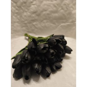 Gumi tulipán csokros 34 cm 10 szálas fekete