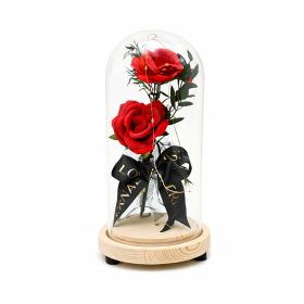 Rózsa Üvegbúrában Ledes 10,5x21cm Piros