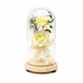 Rózsa Üvegbúrában Ledes 10,5x21cm Sárga
